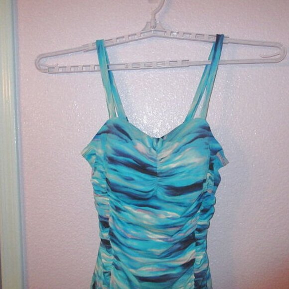 Great Lengths Making Waves Swimsuit 18 One Piece Long Torso Tummy Slimmer Vacay - Picture 2 of 13
